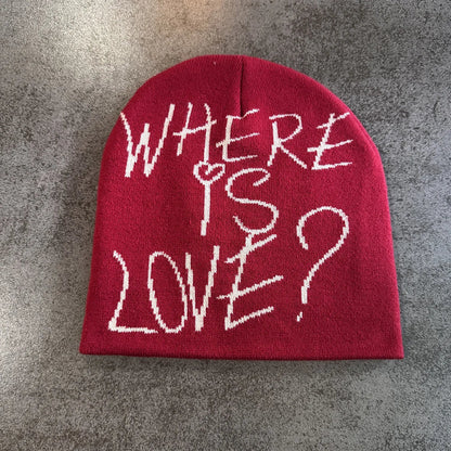 Y2K Letter Knitted Beanie Cap – Unisex Winter Autumn Warm Ski Skullcap, Hip Hop Streetwear Ear Cover Hat for Men & Women