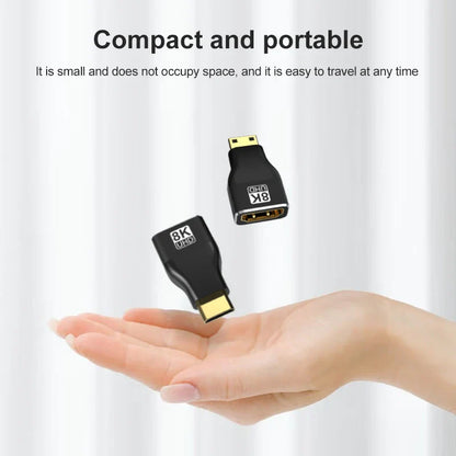 HDMI-Compatible Adapter – Mini/Micro HDMI to HDMI, 8K 60Hz, 4K 120Hz/144Hz Male to Female Converter for HDTV, Laptop, PS5