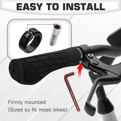BUCKLOS Ergonomic MTB Handlebar Grips — Comfortable Soft Rubber Lock-On Bicycle Grips for Mountain Bikes