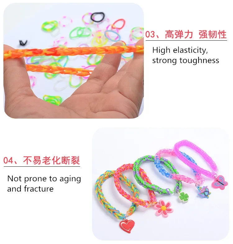 Creative Rainbow Loom Bands Set – Colorful DIY Rubber Bracelet Making Kit for Girls’ Crafts & Birthday Gifts