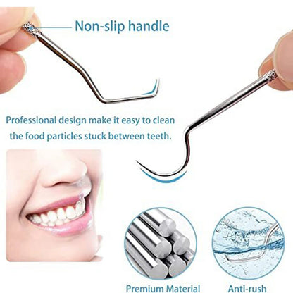 Stainless Steel Reusable Toothpick & Floss Set – Portable Teeth Cleaning Oral Care Kit