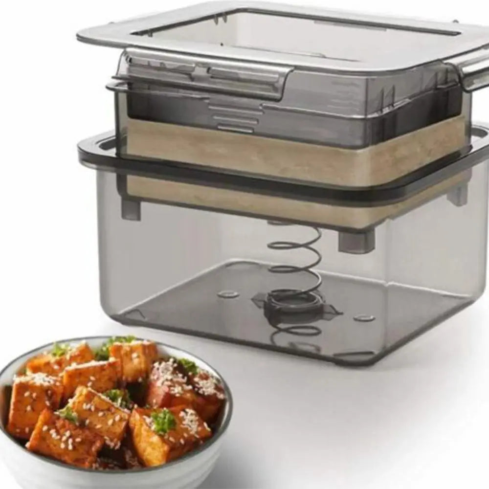 3-Layer Tofu Press & Drainer - Built-in Drainage, Dishwasher Safe - Essential Kitchen Cooking Tool for Perfect Tofu Making