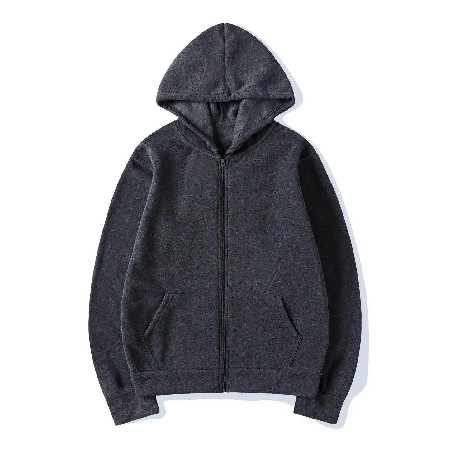 Fashion Zipper Hoodie — Casual Black, Gray & Blue Streetwear Sweatshirt for Men & Women