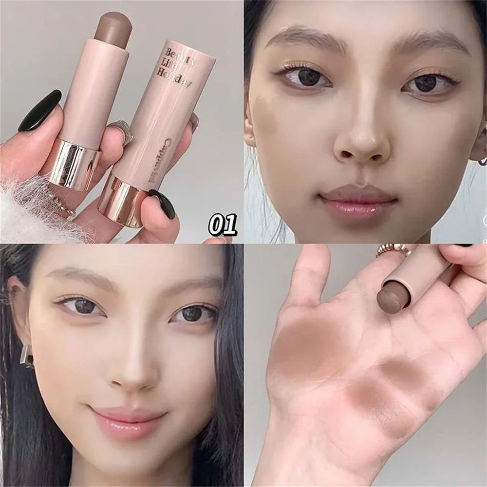 Moisturizing Matte Contour Stick - Waterproof 3D Face Highlight & Concealer Makeup