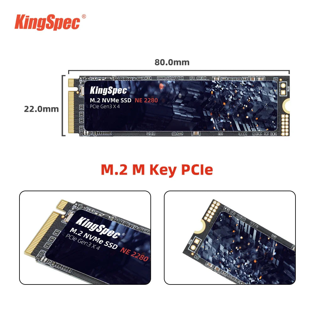 KingSpec M2 SSD NVMe – 128GB, 256GB, 512GB, 1TB PCIe 3.0 Internal Solid State Drive for Laptop & Desktop 2280