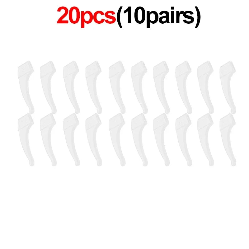 2/40PCS Silicone Ear Hooks for Glasses | Anti-Slip Eyewear Grip, Temple Sleeve & Sunglasses Holder Accessories