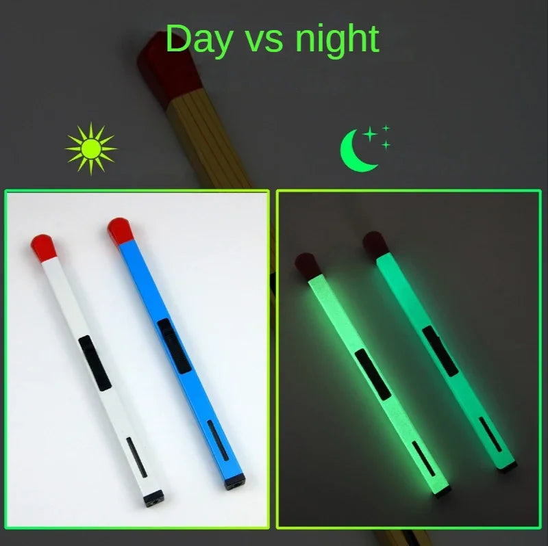 Match-Shaped Open Flame Gas Lighter - Creative Outdoor Kitchen Stove Igniter & Smoking Accessory Gift