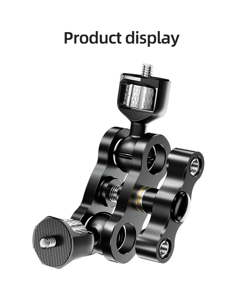 BEXIN TM-5 Articulating Magic Arm with Dual Ball Head, 1/4" Screw for Tripod, Phone Clip, LED Light, LCD Monitor, and Microphone