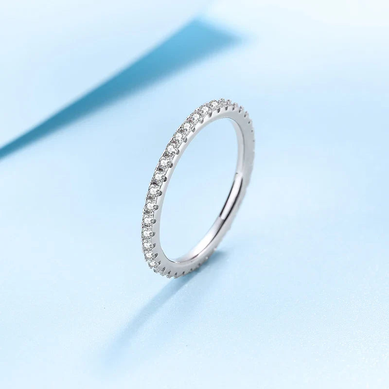 100% Pass Diamond Tester Pen & Moissanite Ring – Matching 925 Sterling Silver Wedding Band for Women
