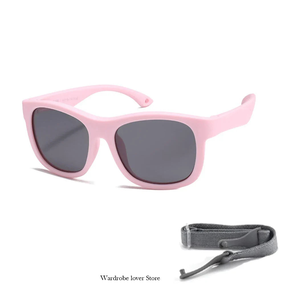 2025 Polarized Kids Sunglasses – UV400 Infant & Toddler Shades with Soft Frame and Safety Cord for Ages 1–3