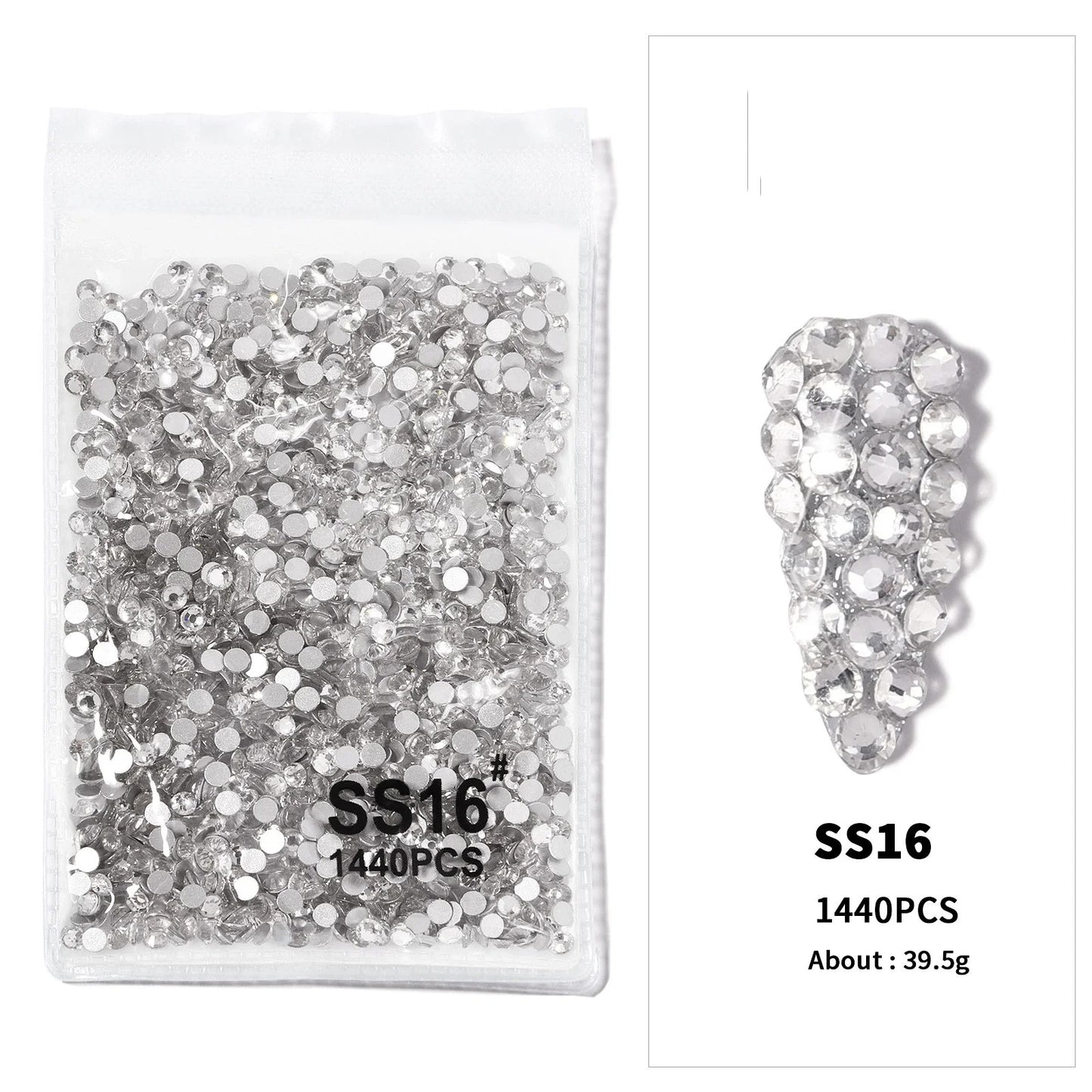 12-Grid 3D Glass AB Crystal Nail Art Rhinestones Kit – Flatback Round Beads with Tools for Nail Jewelry & Diamond Decoration