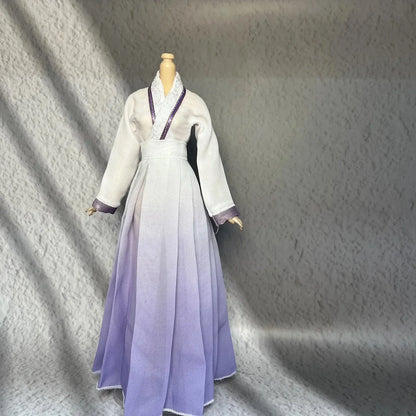 30cm 1/6 Scale Female Soldier Doll Outfit – Ancient Style Hanfu Cloak Suit for 12-Inch Action Figures, Toy Gift
