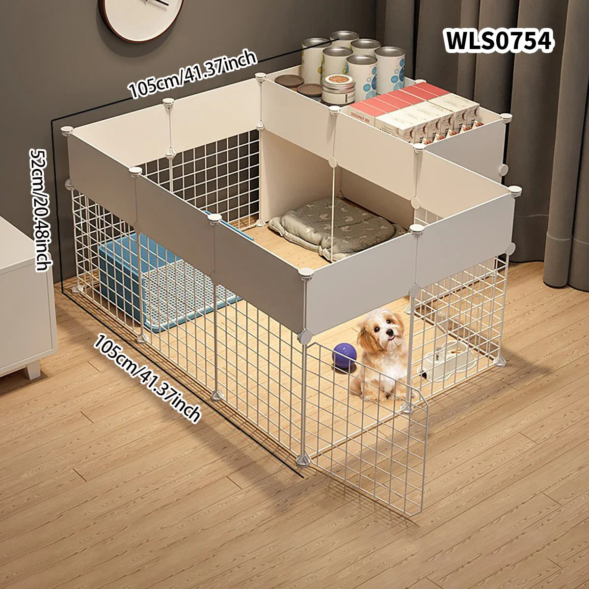 Pet Indoor Dog Fence – Small & Medium Dog House Kennel with Isolation Door