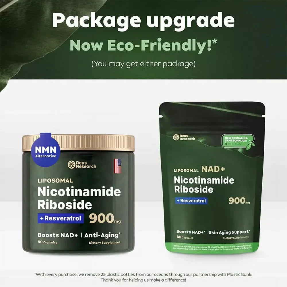 NAD+ Anti-Aging Supplement – Energy, Focus with Nicotinamide Riboside & Resveratrol