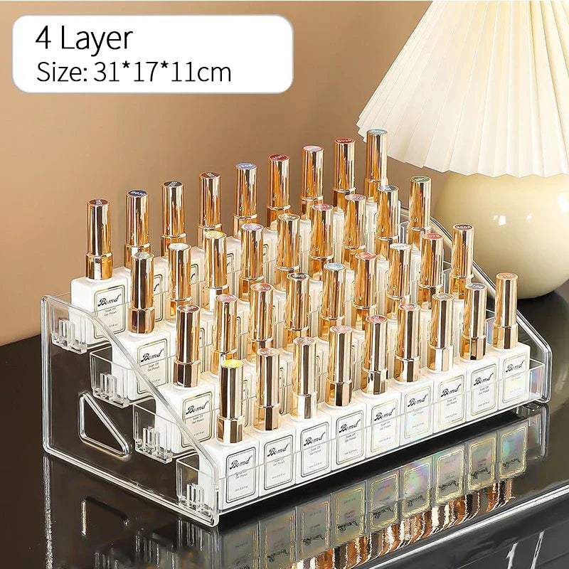 Multi-Layer Acrylic Nail Polish Display Rack – 3/4/5/6/7 Tier Transparent Organizer