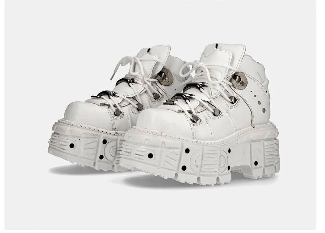 2024 Gothic Platform Shoes - Heavy Metal Punk, Height-Increasing Leather, Millennium Hot Girl Asian Culture Style