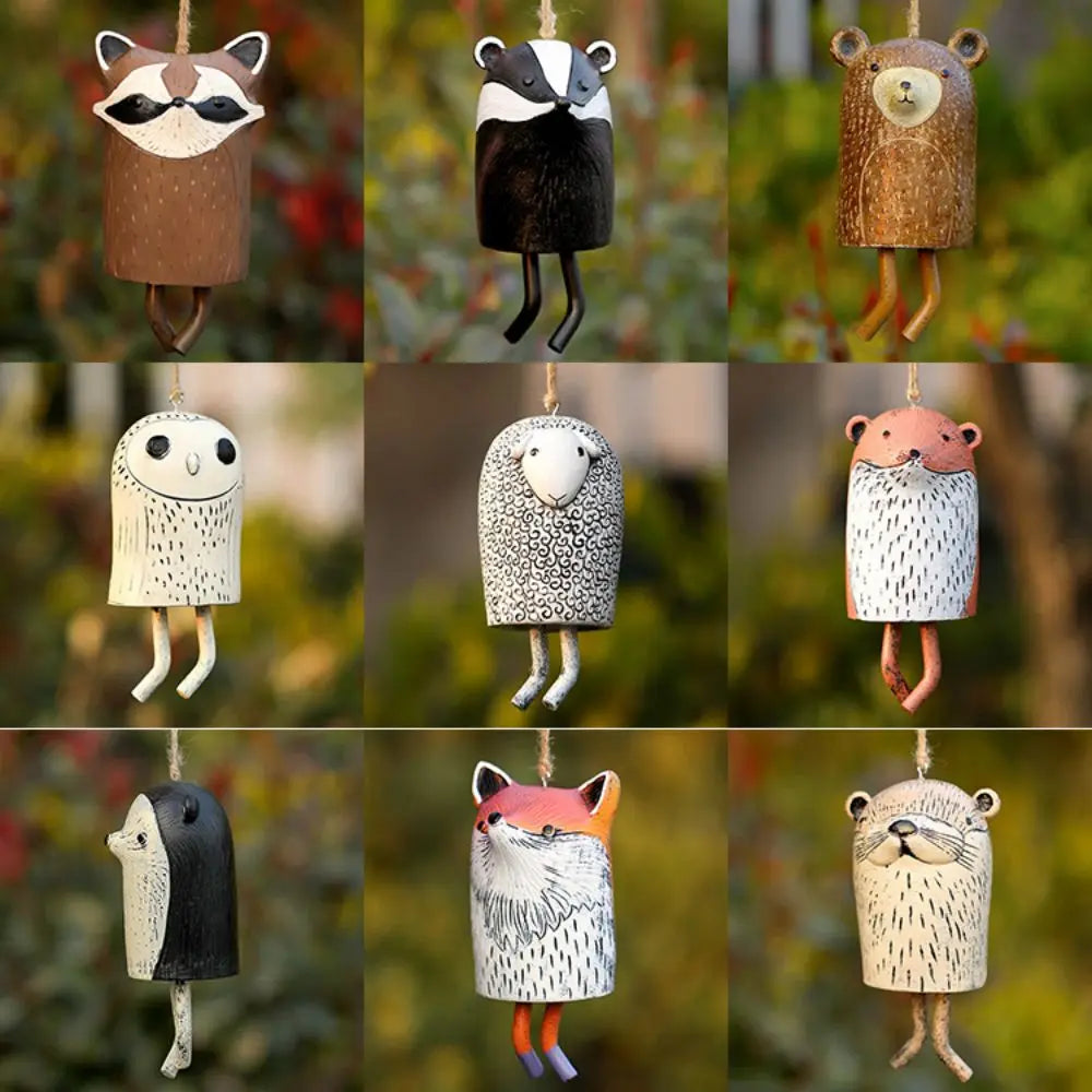 Resin Pet Wind Chime — Cute Animal Garden Pendant | Rural Home Decoration & Festival Gift Craftsmanship