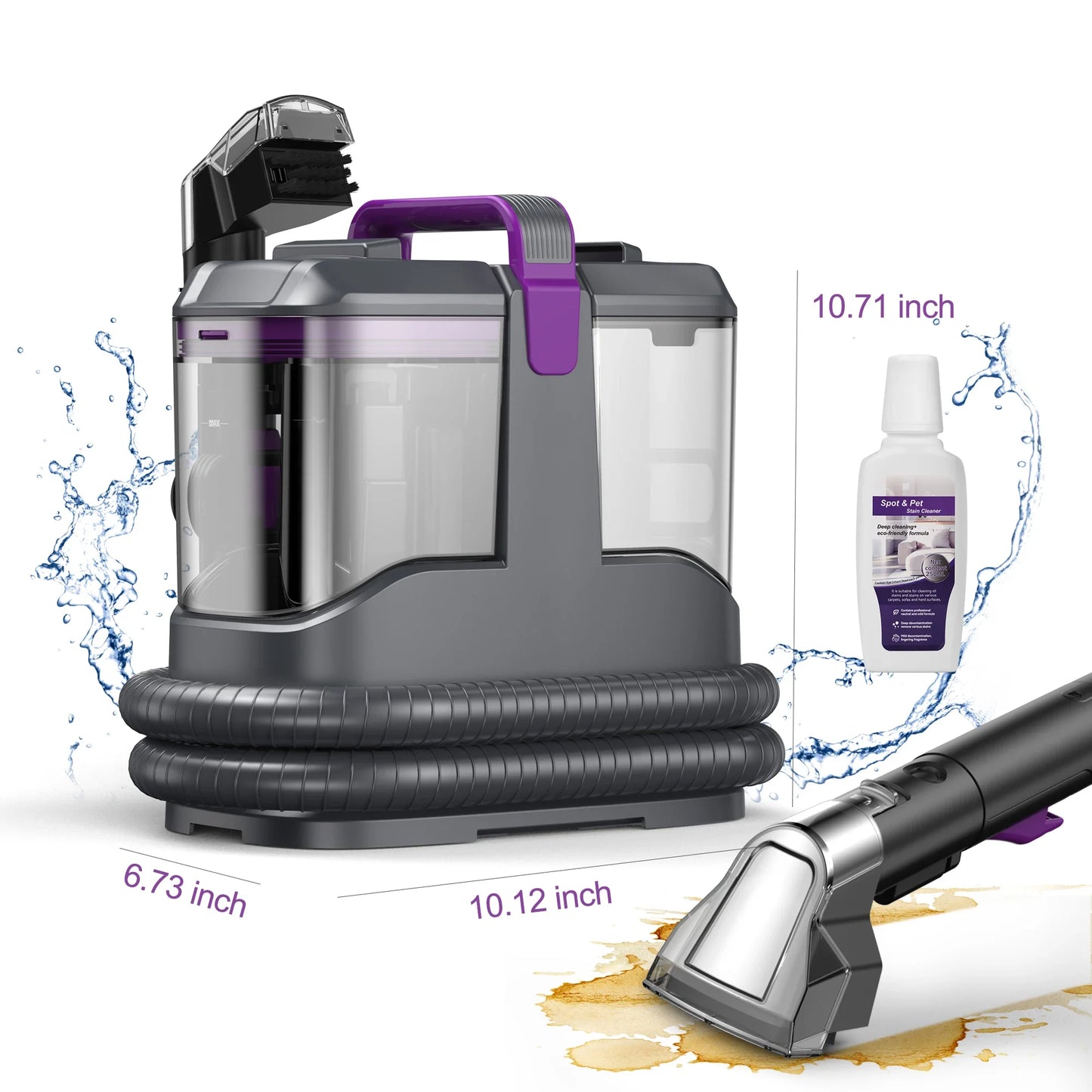 Portable Carpet & Upholstery Cleaner - 15KPa Spot Cleaning Machine for Carpets, Sofas & Car Seats