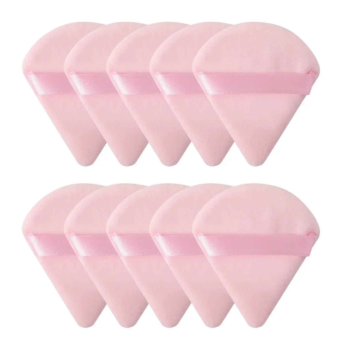 10/20PCS Triangle Velvet Powder Puffs – Mini Face Makeup Sponges, Washable & Lightweight Cosmetic Tools