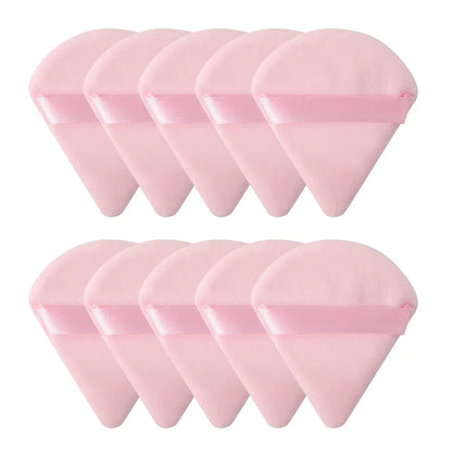10/20PCS Triangle Velvet Powder Puffs – Mini Face Makeup Sponges, Washable & Lightweight Cosmetic Tools