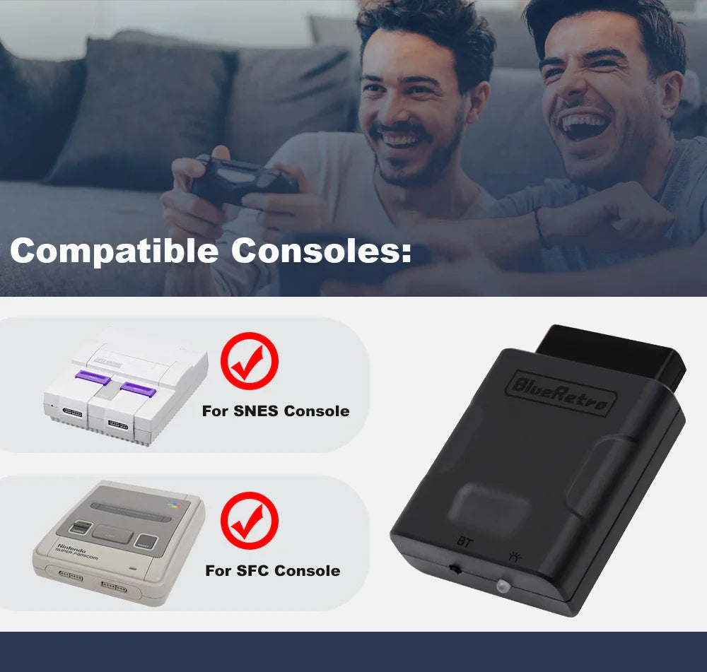 RetroScaler BlueRetro Wireless Controller Adapter – Connect SNES/SFC to PS4, PS5, Switch, Joy-Con & Xbox One S