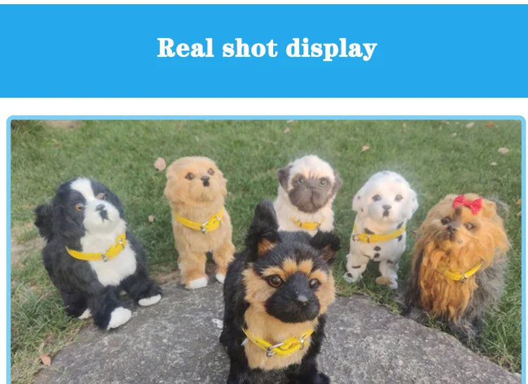 Simulation Electric Pet Dog Toy - Voice Control, Walking & Nodding Plush Robot with Music for Kids