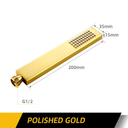 Square Handheld Shower — High-Pressure Brass Hand Shower for Bathroom