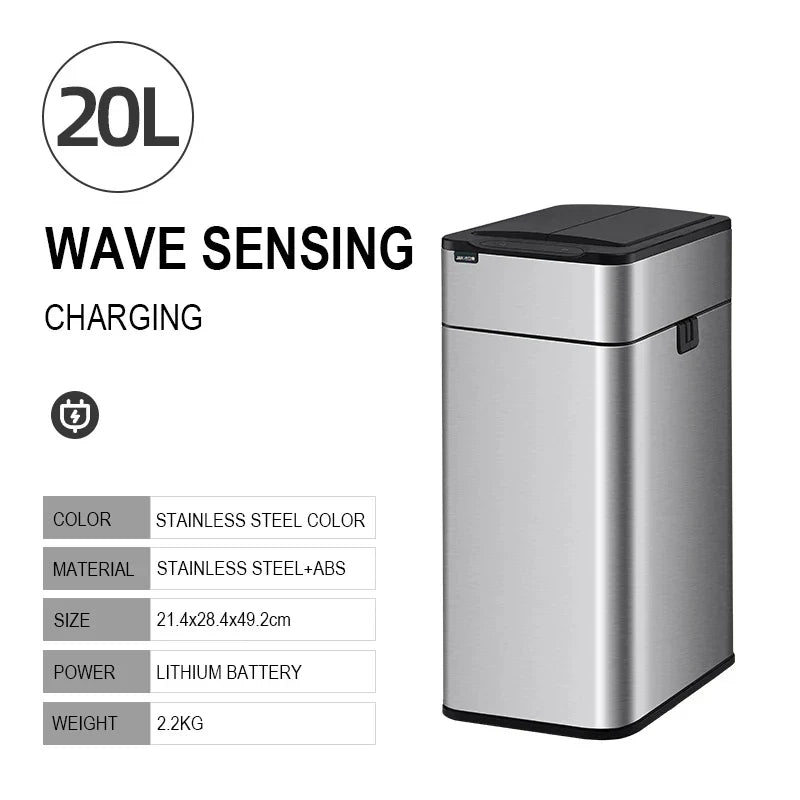 20L Stainless Steel Smart Sensor Trash Can — Automatic Kitchen Food & Waste Bin (15L/20L)