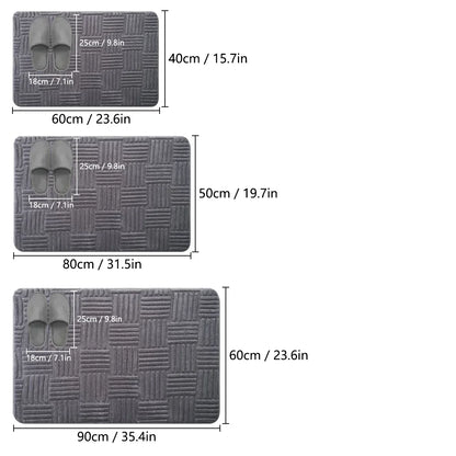Thickened Absorbent Striped Floor Mat - Solid Color Non-Slip Cotton Velvet Bathroom & Bedroom Carpet