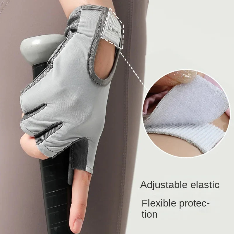 Women's Half Finger Sports Gloves – Anti-Slip, Shock-Absorbing, Breathable Fitness and Outdoor Gloves