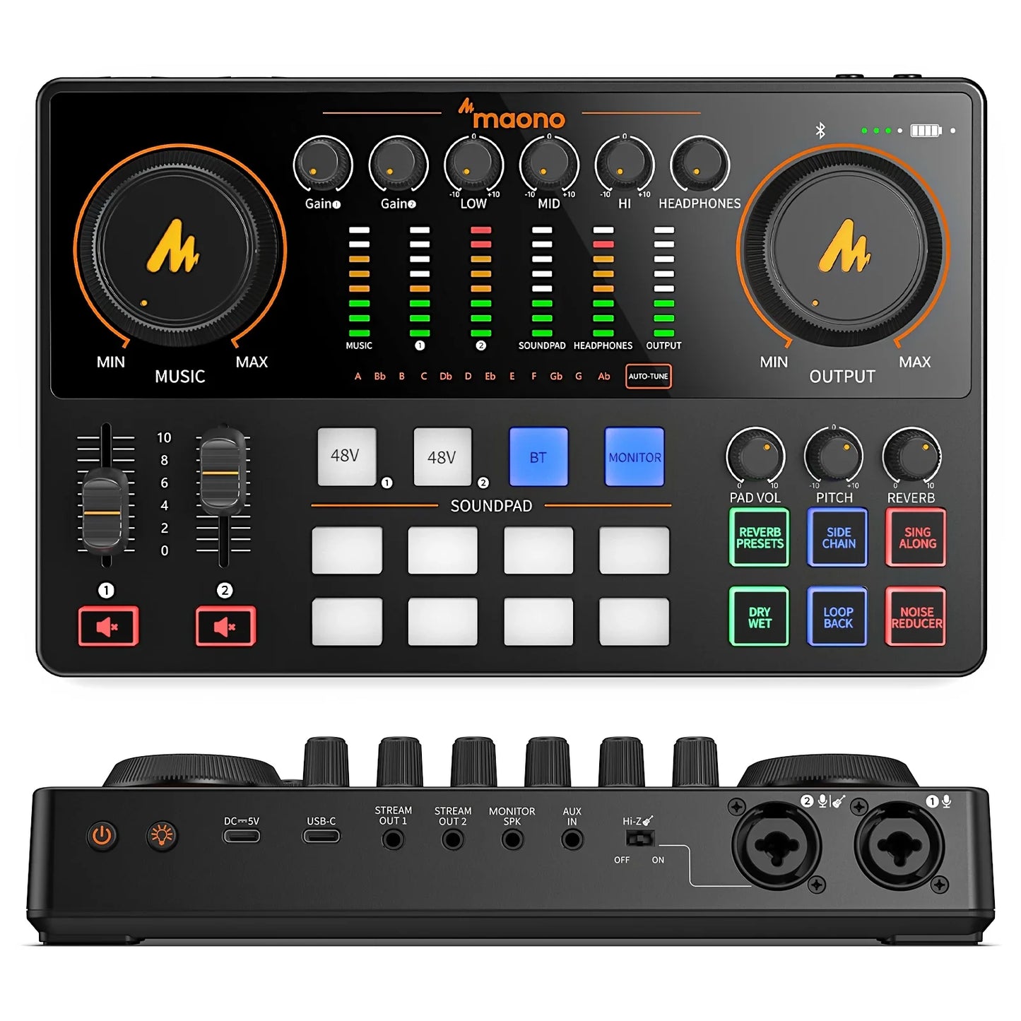 MaonoCaster AME2 Gen2 Audio Interface Mixer — Dual XLR Podcast & Guitar Streaming with Pro Preamp