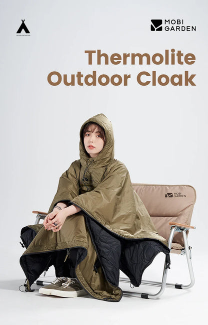 MOBI GARDEN Camping Cape Sleeping Bag – Lightweight Portable Cold Weather Blanket with Thermolite for Outdoor Use
