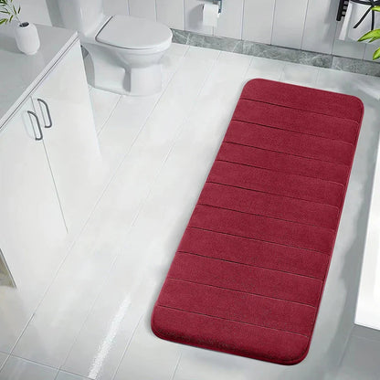 Coral Velvet Bathroom Mat - Anti-Skid Absorbent Toilet & Bathtub Floor Mat, Entrance Rug