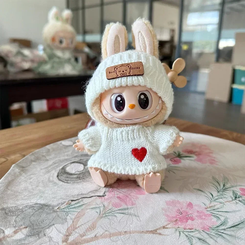 17cm Labubu Doll Clothes Set – Kpop EXO Labubu Idol V1 V2 Skirt & Sweater Outfit, Clothing Gift