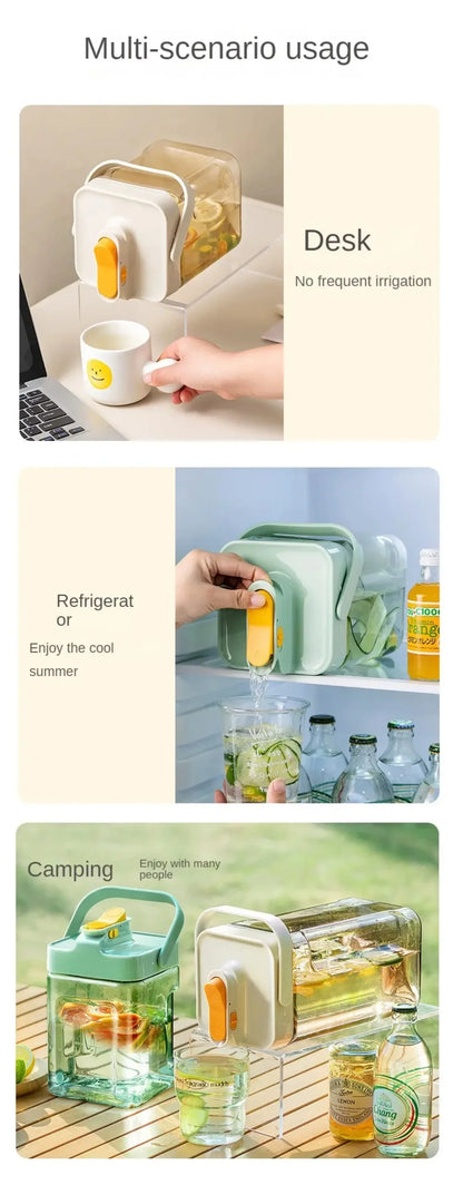 3.5L Refrigerator Water Kettle – Large Iced Beverage Dispenser with Faucet for Fruit Tea & Cold Drinks