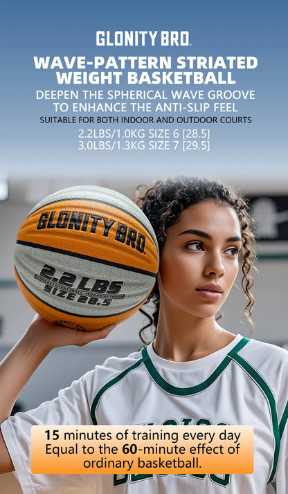 Heavy Weighted Basketball 28.5"/29.5" – Non-Slip Training Ball for Dribbling, Passing & Rebounding