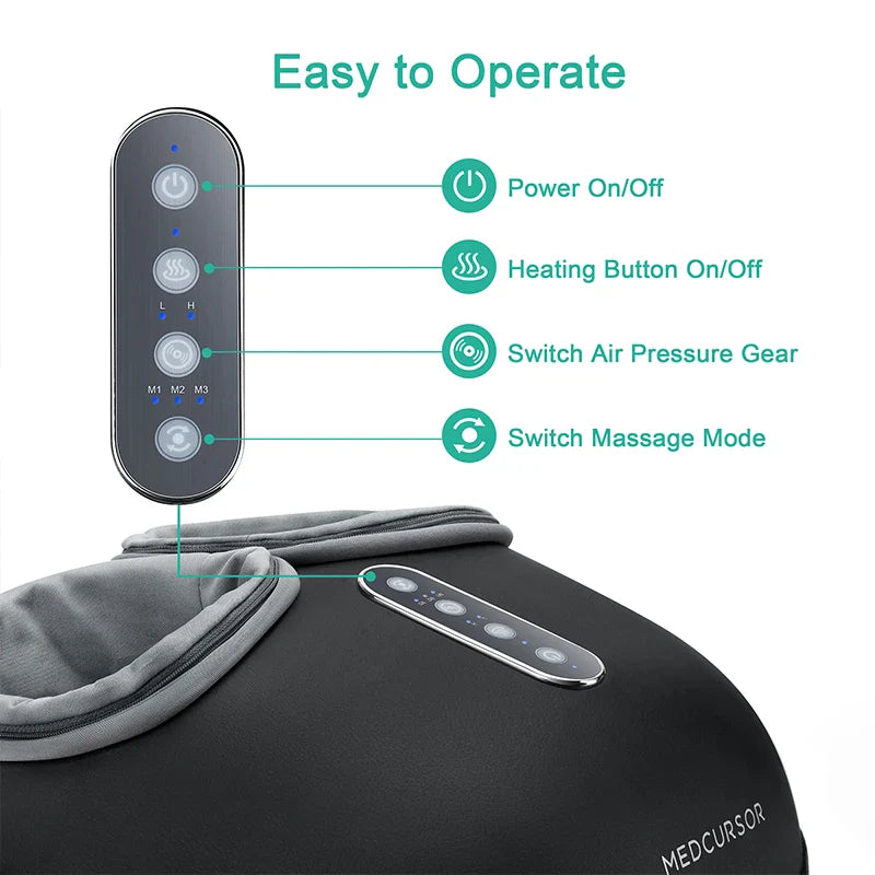 Medcursor Shiatsu Foot Massager with Heat — Electric Roller Massage Machine for Muscle Relaxation & Pain Relief, Fully Wrapped Foot Therapy