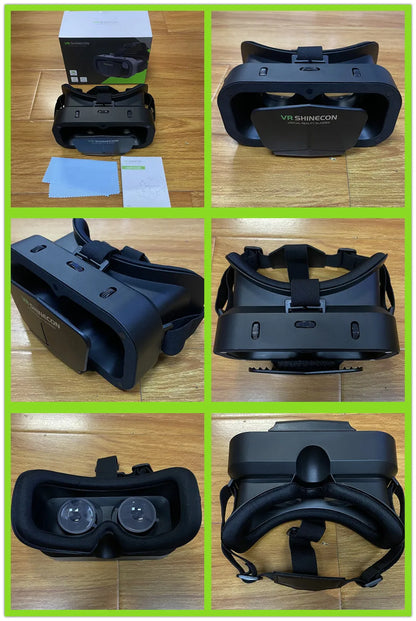 Shinecon 3D VR Headset – Virtual Reality Glasses with Helmet Lenses for Smartphones