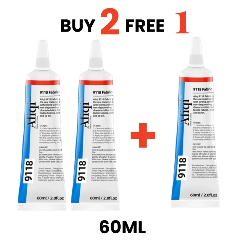 15/60ml Strong Fabric Glue, Transparent Quick-Dry, Waterproof Multipurpose Sewing & Repair Adhesive