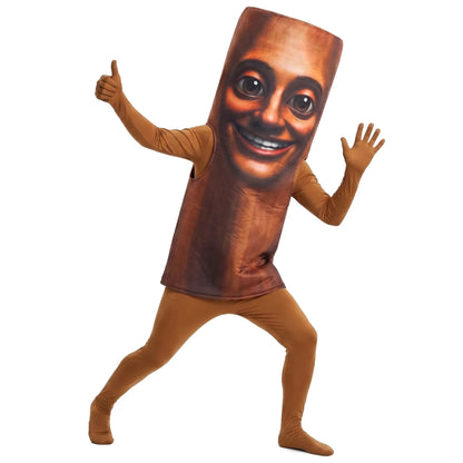 Tung Tung Tung Sahur Costume - 3D Printed Face Sponge Cosplay Outfit for Halloween & Performances