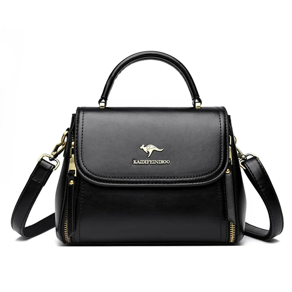 Women’s Soft Leather Top-Handle Bag – Luxury Shoulder Messenger Handbag & High-Quality Purse