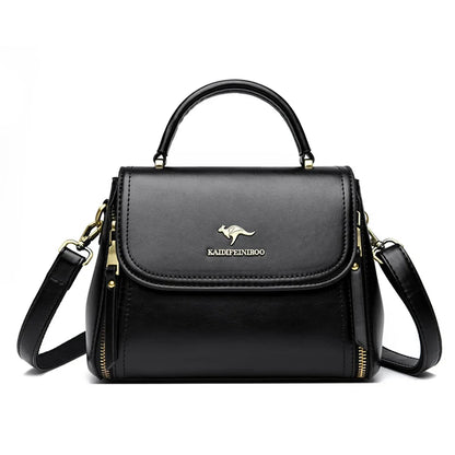 Women’s Soft Leather Top-Handle Bag – Luxury Shoulder Messenger Handbag & High-Quality Purse