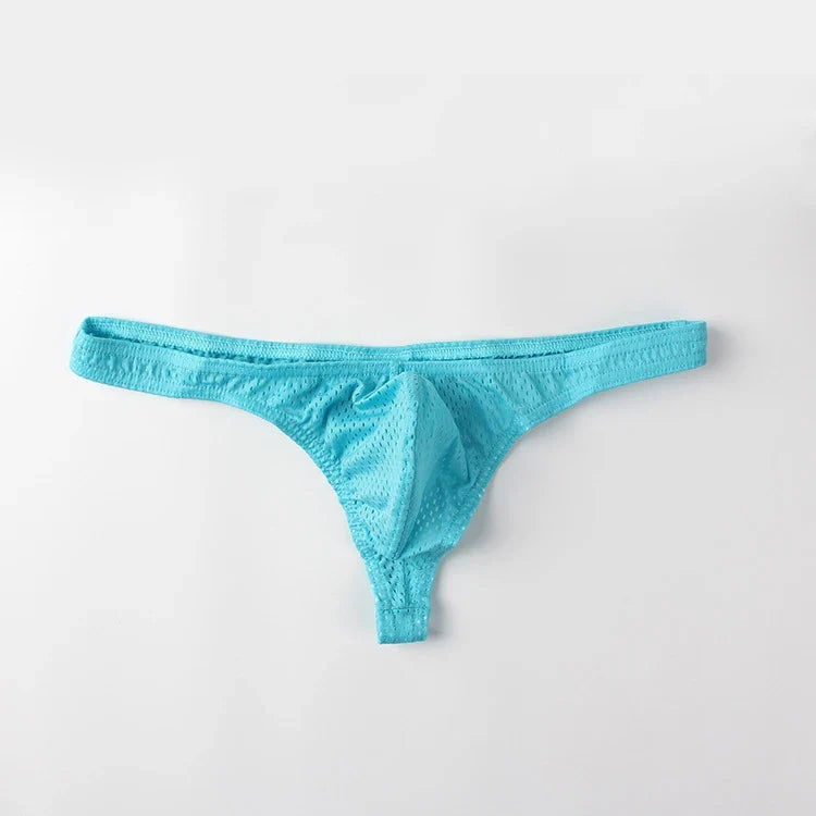 Men’s Ice Silk Low-Rise G-String & Thong Underwear – Breathable Solid Color T-Back U-Pouch Comfort Fit Sexy Lightweight Underpants