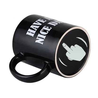 Vertical Middle Finger Mug - Creative Ceramic Coffee Cup, Anime and Film Inspired, Funny Breakfast Mug, Perfect Christmas Gift
