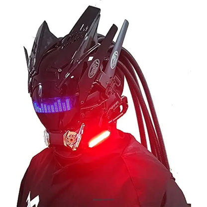JAUPTO Punk Mask Cosplay for Men – Bluetooth APP Techwear Mask with LED Lamp, Futuristic Halloween Costume Accessory