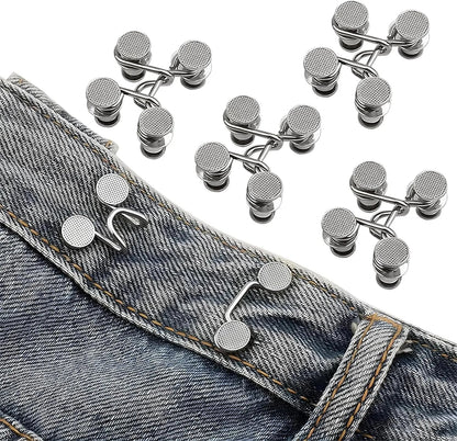Jeans Button Waist Tightener - Adjustable Pants Button Pins for a Smaller Waist