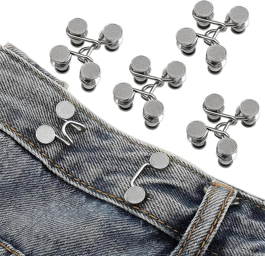 Jeans Button Waist Tightener - Adjustable Pants Button Pins for a Smaller Waist