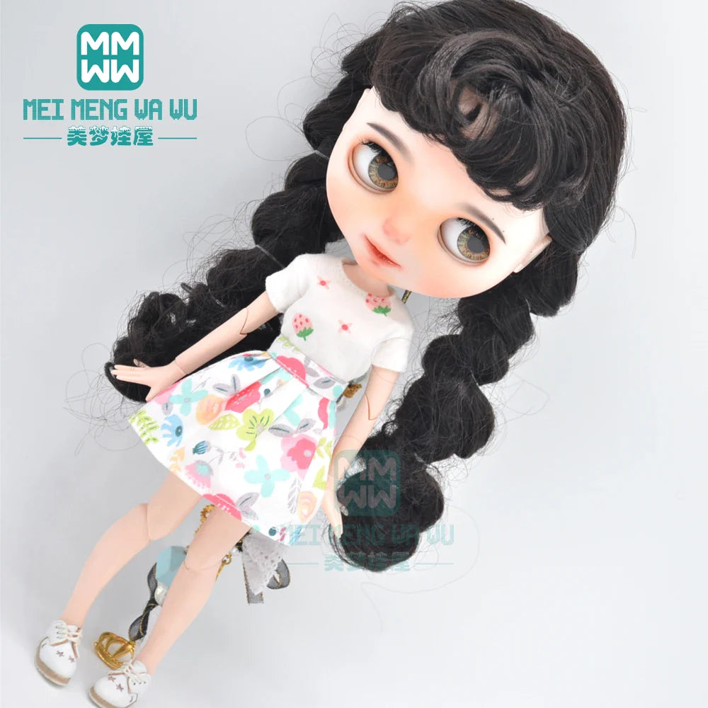 Blythe Doll Accessories Set – Fashion Sweatshirt, Shoe Covers & Sneakers for Blythe & Azone Dolls, Christmas Gift