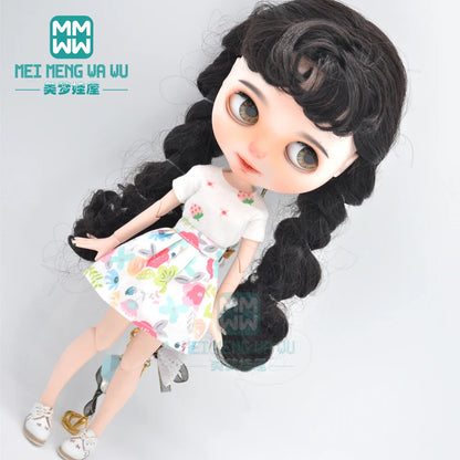 Blythe Doll Accessories Set – Fashion Sweatshirt, Shoe Covers & Sneakers for Blythe & Azone Dolls, Christmas Gift