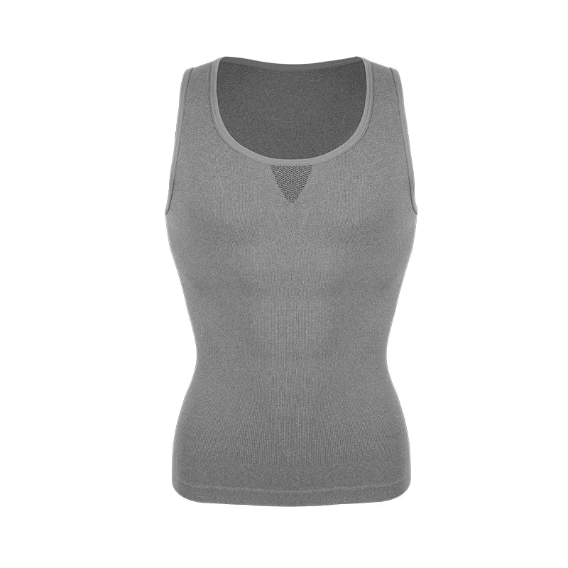 Men’s Slimming Body Shaper Compression Shirt – Abdomen & Abs Shapewear Tank Top to Hide Gynecomastia Moobs for Workout & Daily Wear
